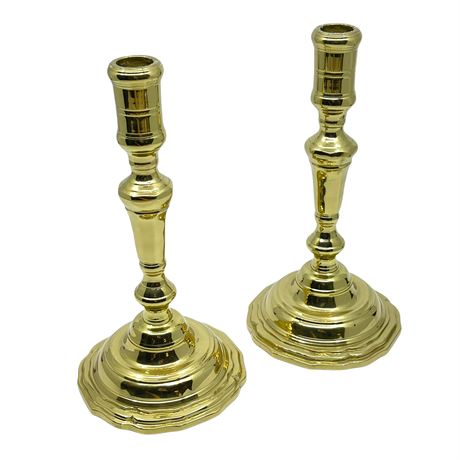 Decorative Brass Candlestick Pair