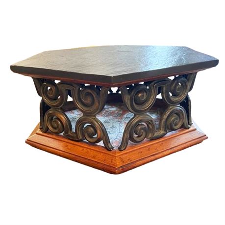Contemporary Natural Stone Top Cocktail Table
