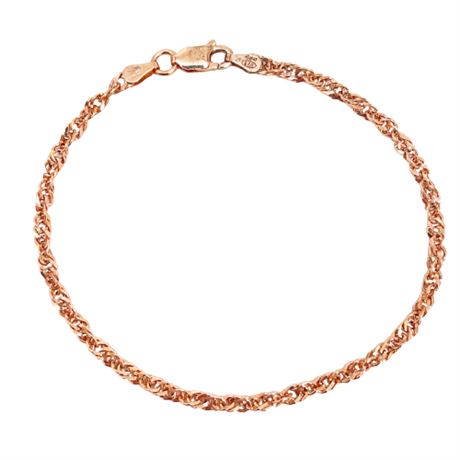 Milor Double Curb Chain Gold Vermeil On Sterling Bracelet