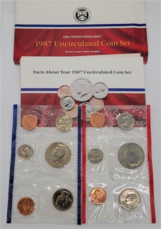 1987 US Mint Uncirculated Coin Set W/Original Envelope