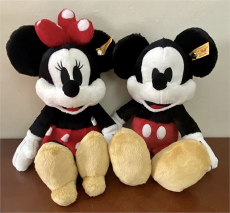 New w/ Tags Steiff Disney Mickey and Minnie Mouse 12" Plush