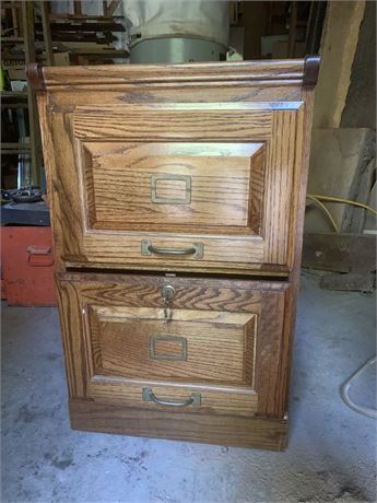 2 Drawer Wood Filing Cabinet