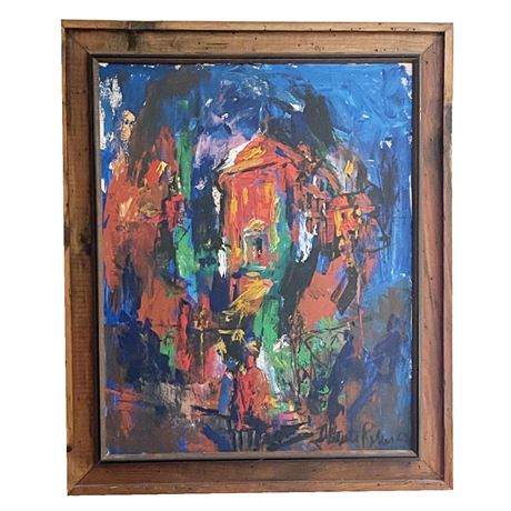 A. Blaine Riley, 'The Church' 1966 Oil Painting Signed