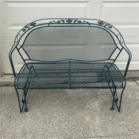 Vintage Outdoor Wrought Iron 2 Person Glider