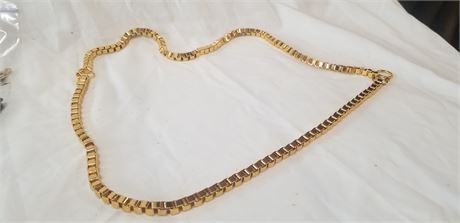 Vintage Gold Tone Square Link Chain Jewelry