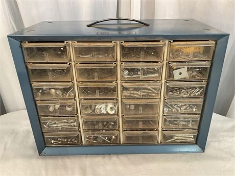 AKRO-MILS FILLED 24 Compartment Nails -  Nuts - Bolts & Screw Organizer
