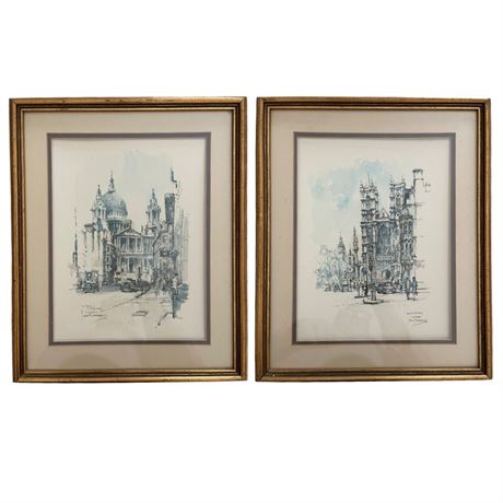 Two Vintage Signed Jan Korthals Framed Prints