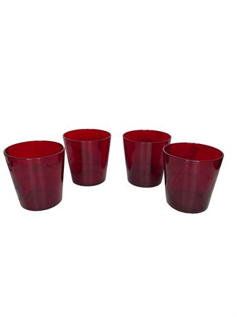 Cranberry Red Glasses Set of 4