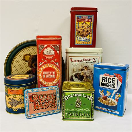 Collection of Vintage Advertising Tins w/ Washburn Crosby Co. and More!