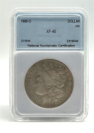 1886 O Silver Morgan Dollar NNC XF45