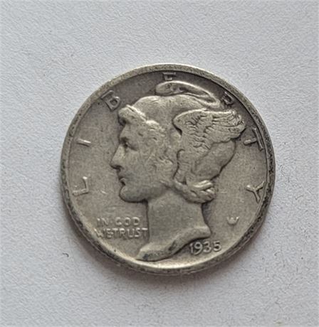 1935 Mercury silver dime