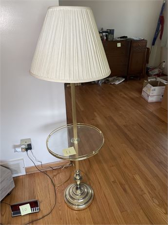 Brass/Glass Lamp/End Table