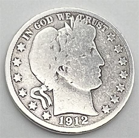 1912 D Silver Barber Half Dollar
