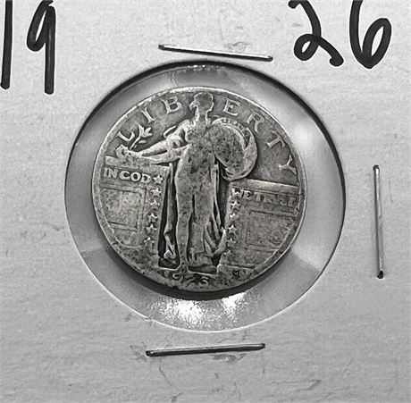 1926 Silver Standing Liberty Quarter Dollar