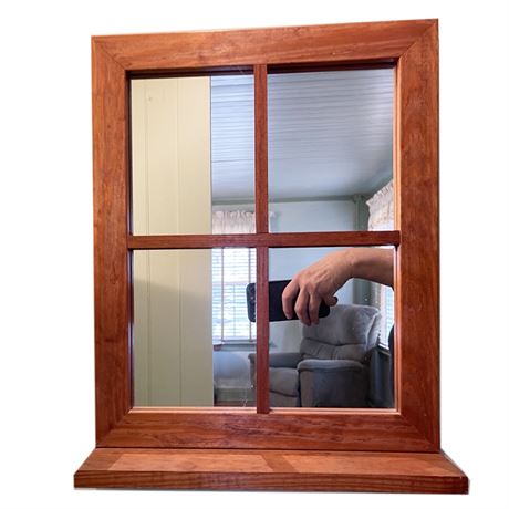 Maple Window Mirror and Shelf