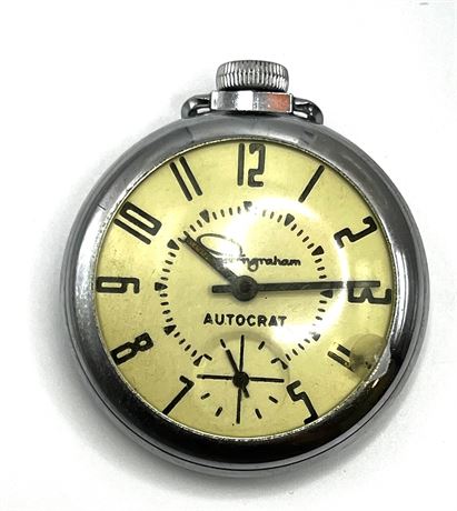 Ingraham Autocrat Silver Tone Wind-up Analog Men's Pocket Watch