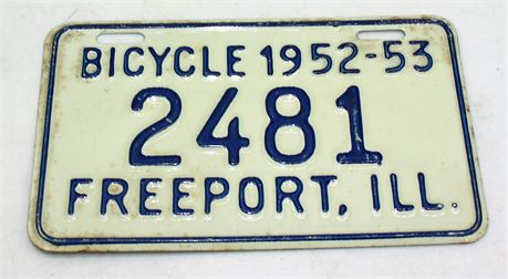 1952 bicycle license Metal