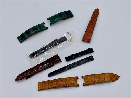 Group of 6 Ladies Designer Leather Wrist Watch Bands