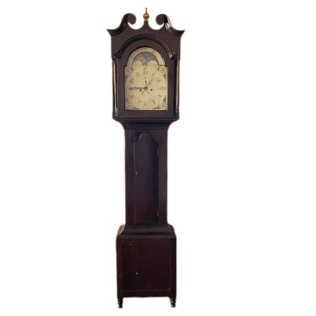 1835 Black Lacquer Longcase Clock, 1816 Edward Owen Dial & Mech.