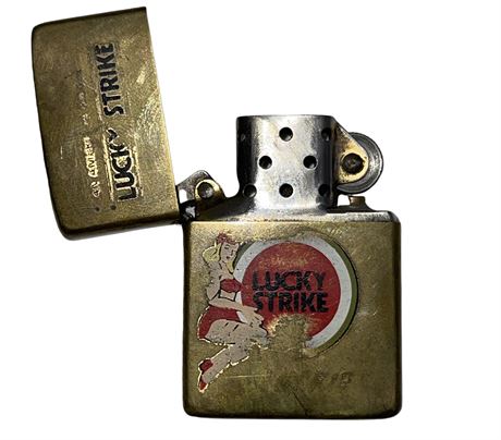 Vintage Lucky Strike Cigarette Advertising Zippo Lighter