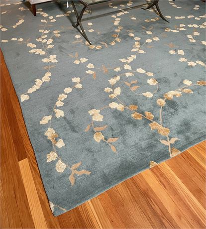 Blue and Cream Floral Tufenkian Rug