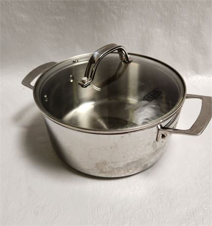 Viking 4 Qt 3-Ply Stainless Steel Sauce Pot W/ Glass Lid