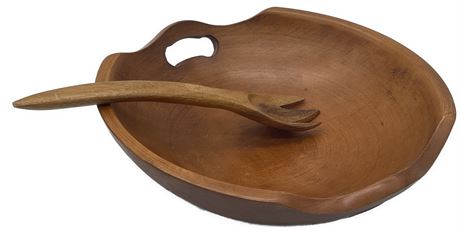 Woodcroftery Large Wood Bowl & Fork