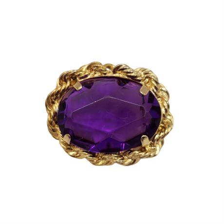 1950s Purple Amethyst-Color Brooch