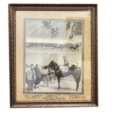 "Joy C" Winning Horse Race 1949 Photograph