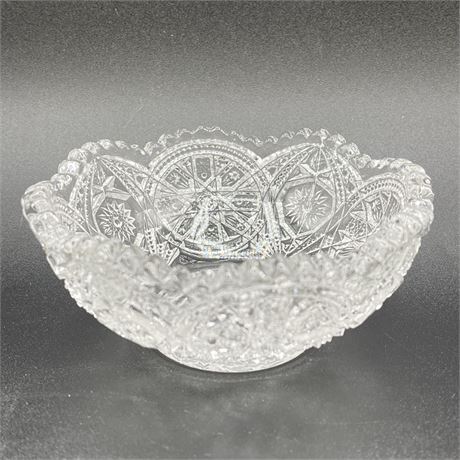 Polish Lead Cut Crystal Open Centerpiece Bowl