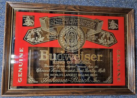 Budweiser Anheuser-Busch, Inc. Mirror Beer Sign #1