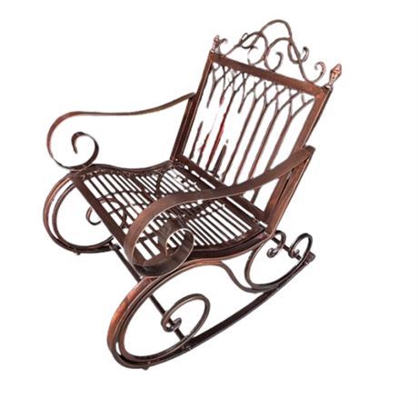 Rust Belt Revival Online Auctions - Copper Tone Patio Rocking Chair