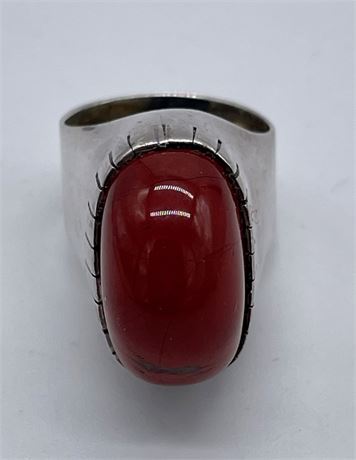 Rebecca Collins Sterling and Coral Ring
