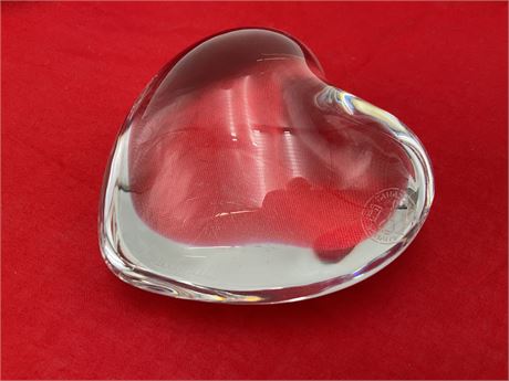 STUNNING! Baccarat Crystal Puffed Heart Paper Weight