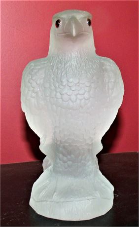 Heavy Solid glass Owl figure 8" glass eyes