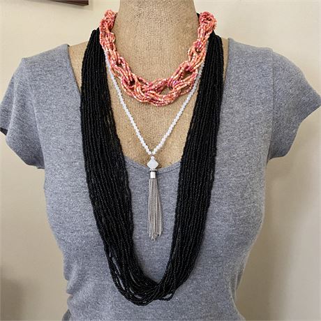 Bundle of 3 New w/ Tags Long Beaded Necklaces