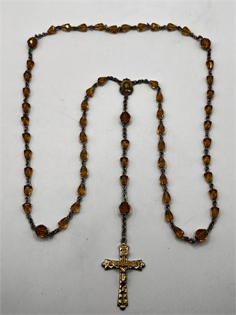 Vintage Catholic Rosary Necklace Crucifix Pendant