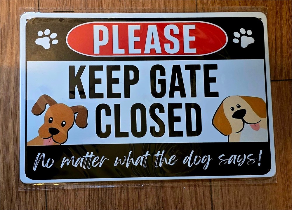 Targa In Metallo Umoristica Per Casa | Keep Gate Closed No Matter What The German Shepherds Dog Tell You - 20x30 Cm - 5