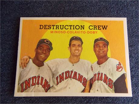 1959 Topps #166 Colavito/Doby/Minoso, Cleveland Indians