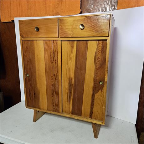 Mastercraft Vintage Wood Cabinet w/ Sliding Doors