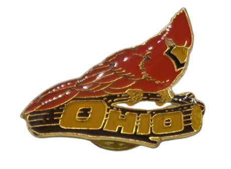 Red Cardinal Ohio Pin
