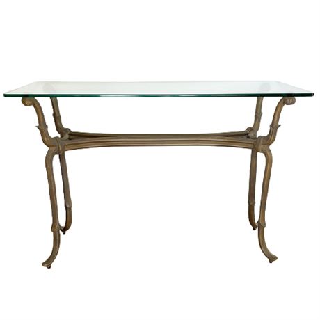 Contemporary Glass Top Console Table
