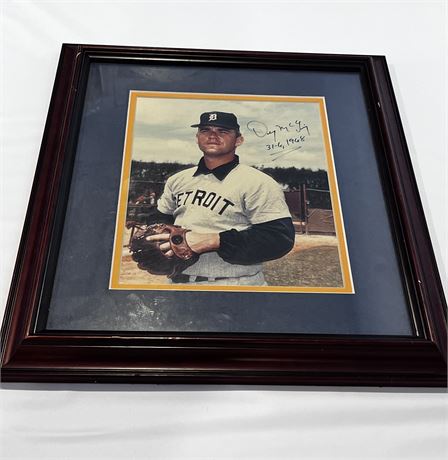 Autographed Denny McLain Signed 1968 31-6 Framed Photo COA