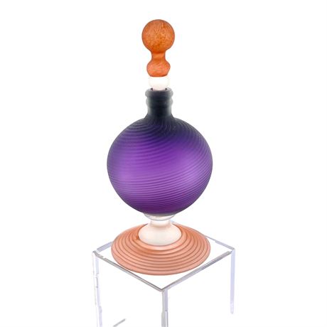 Post Modern Art Glass Signed Parfume Bottle