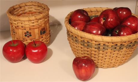 Baskets with Faux Apples