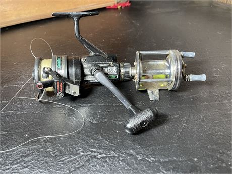 2 Vintage Fishing Reels - Shimano Wuickfire and Bronson Flyer