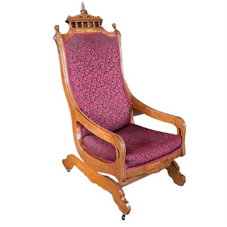 Victorian Carved Platform Rocking Chair