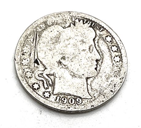 1909 Silver Barber Quarter