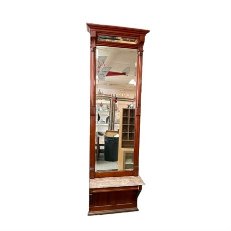 Victorian Mahogany Pier or Hall Mirror