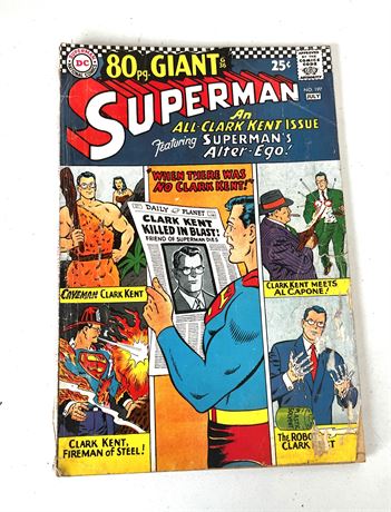 June 1967 DC Comics "SUPERMAN" #197 Comic